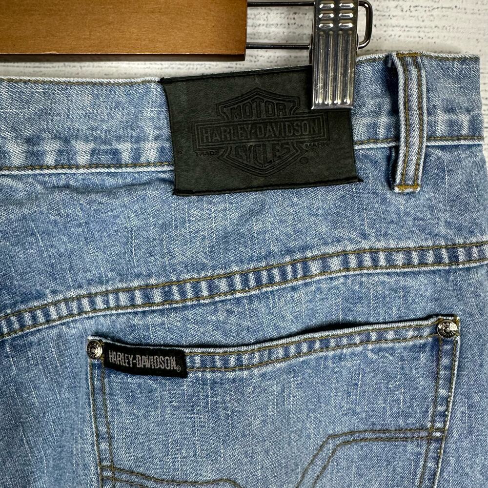 Harley Davidson Womens size 16/33 Side Snap Bootcut Wide Leg Riding Denim Jeans - Picture 11 of 14
